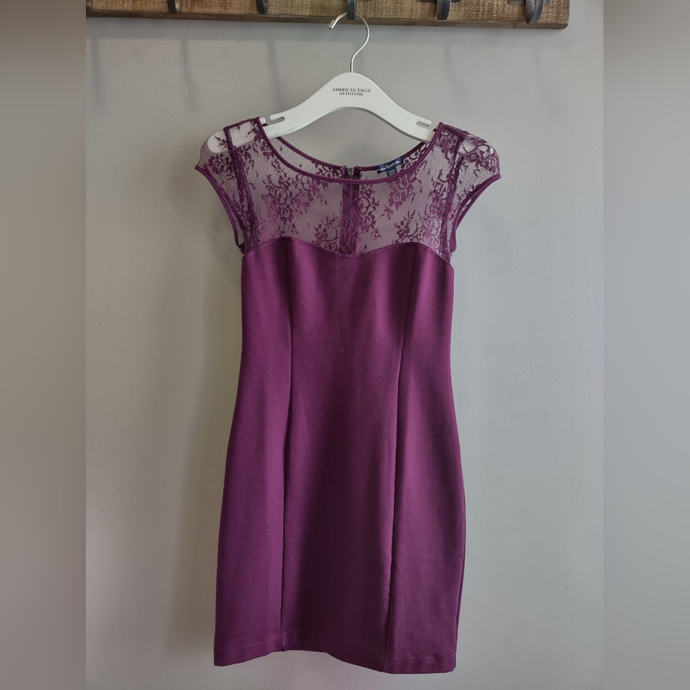 American Eagle Outfitters Bodycon Dress With Lace Size XS